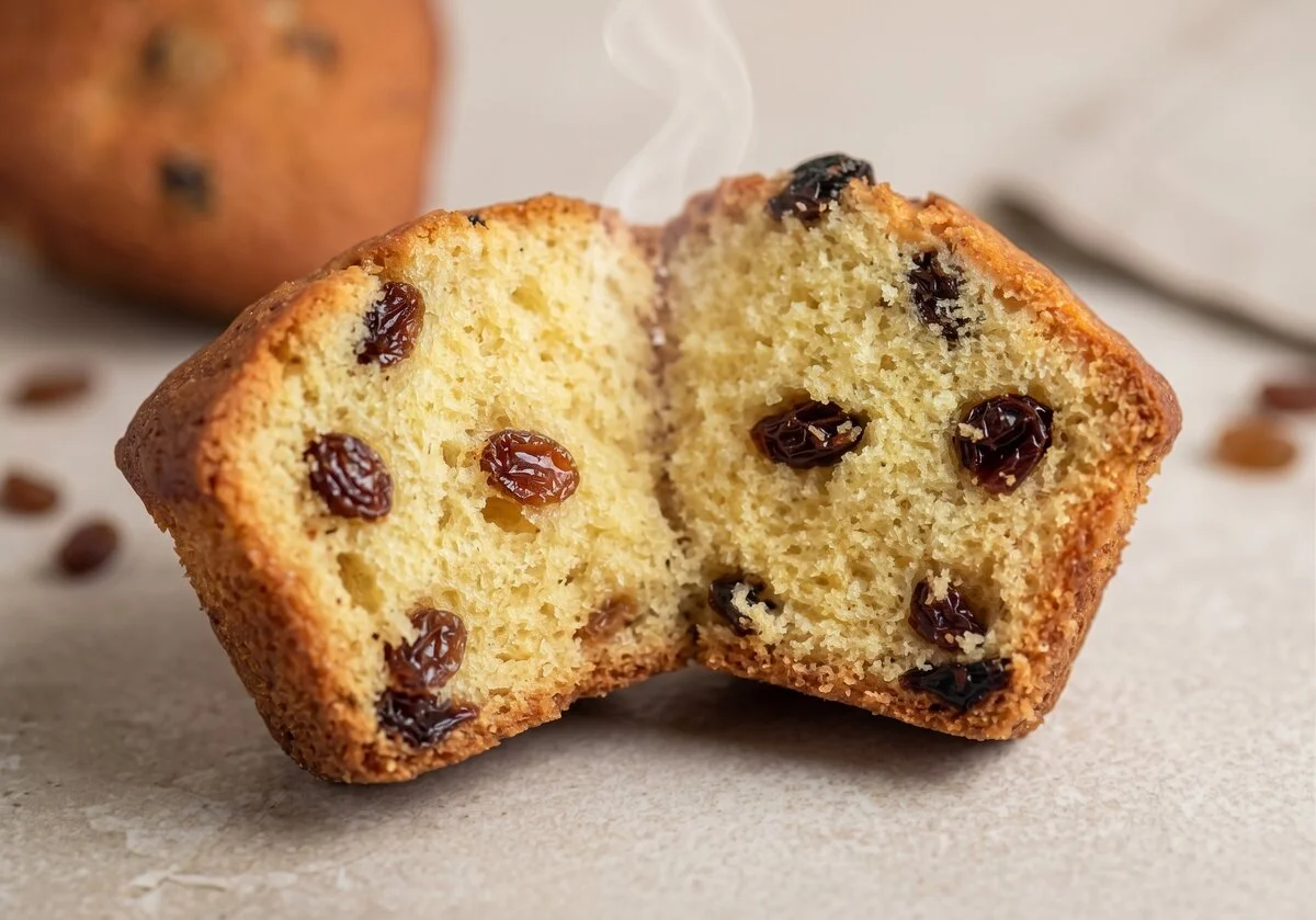 Кекс с изюмом — разрез